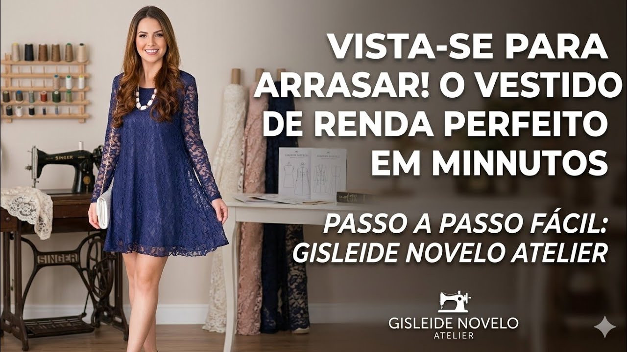 ✅️ DIY Vestido de Festa Fácil em Renda_Costura passo a passo para iniciantes Gisleide Novelo