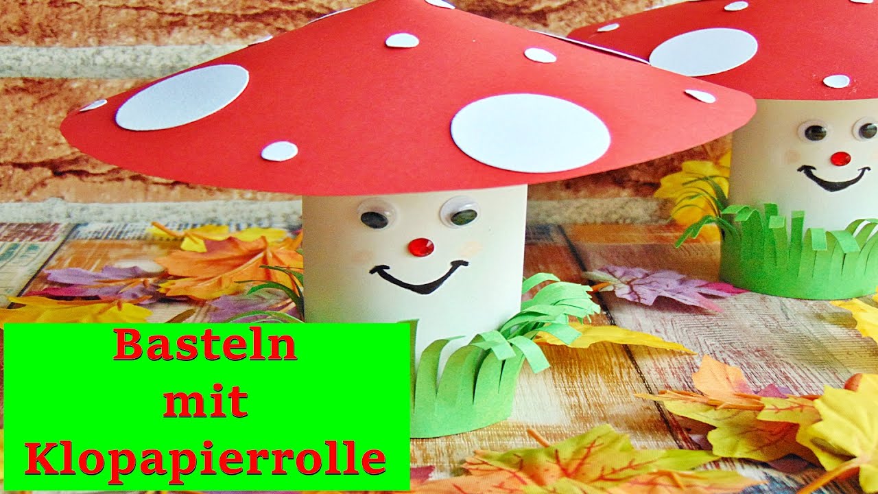 Basteln: Fliegenpilz aus Klopapierrolle basteln / Deko Herbst / DIY