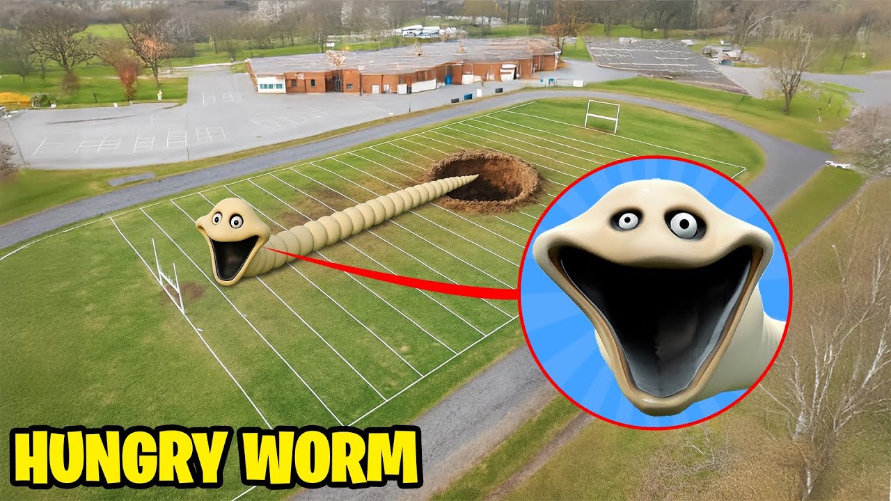 Drone Catches HUNGRY WORM ESCAPING From a GIANT HOLE in Real Life!! (INFECTED WORM)