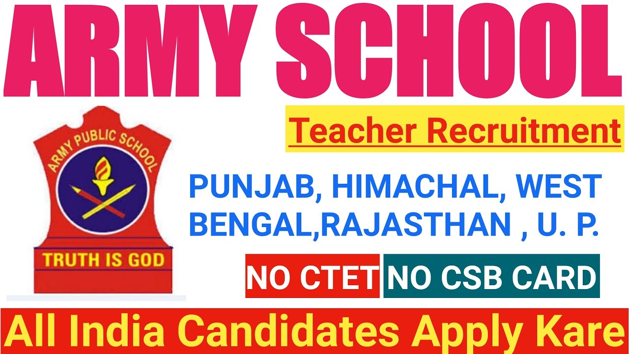 Army School Recruitment 2022 | Awes Army School Vacancy 2022 | Army School Jobs 2022 | CTET | NVS