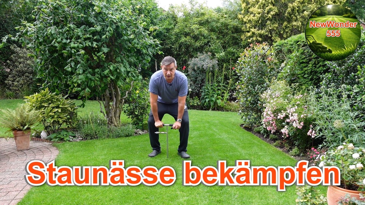 Staunässe bekämpfen mit einem Tool von Rasenspecht // Tiefenlockerung // Staunässe verhindern – 🌻🌻🌻