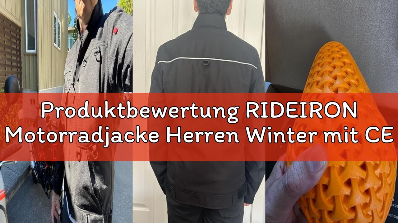 Produktbewertung RIDEIRON Motorradjacke Herren Winter mit CE-Schulter- und Ellenbogenpolstern, herau