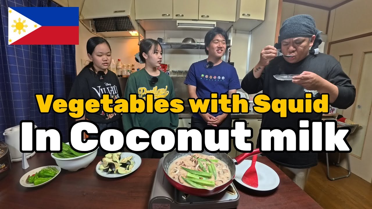 Ginataang Gulay cooked by Japanese-Filipino Children | Filipino Single Father in Japan