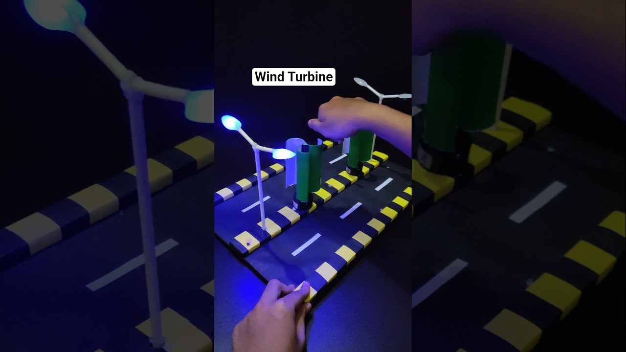 Wind Turbine Working Model #windturbine #wind #sciencproject #science #diy #experiment #top #shorts