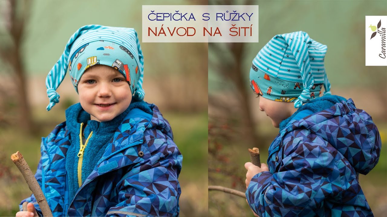 Čepička s růžky - návod na ušití