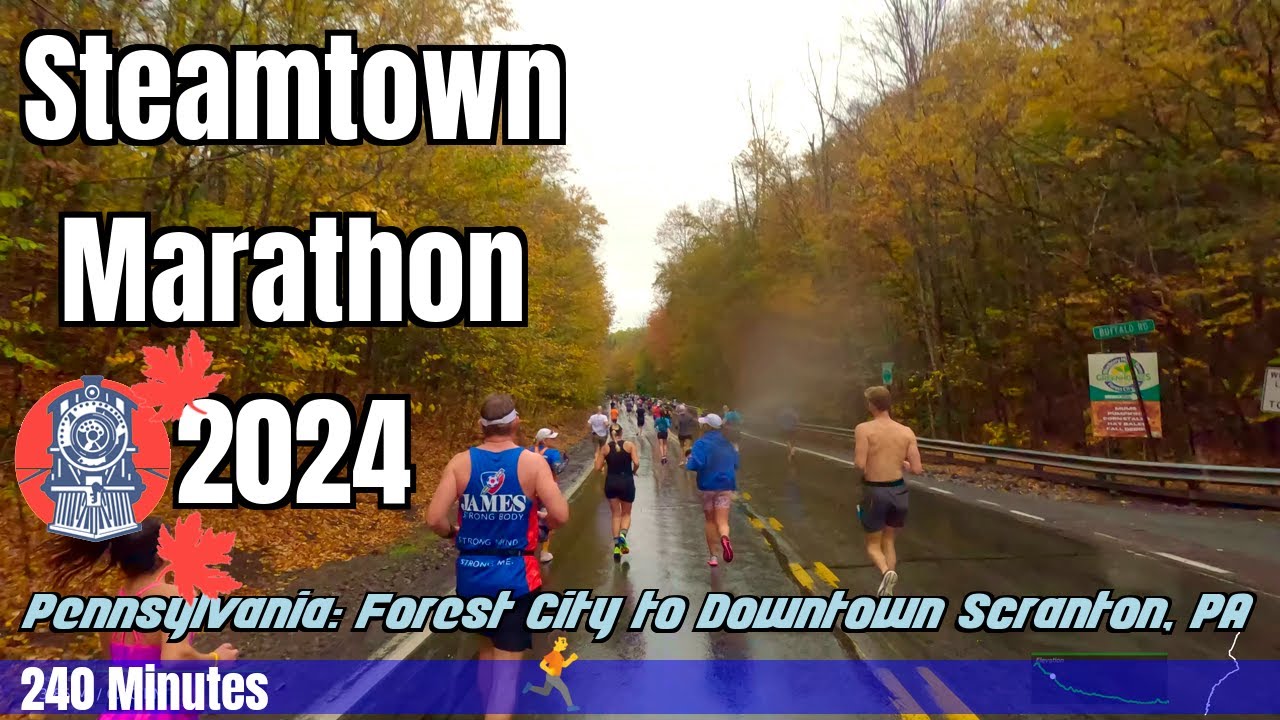 Steamtown Marathon in the Rain 🌧️ | Full Course | A Gritty 26.2 Miles Through Pennsylvania [344]