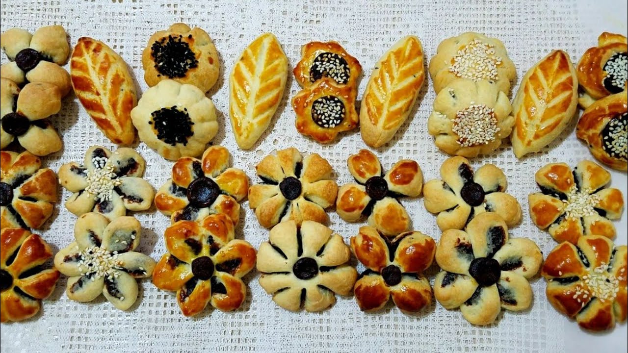 كعك يمني بالتمر بتشكيلات يدويه سهله، روعه للأعياد والمناسبات| Biscuits Stuffed with Dates