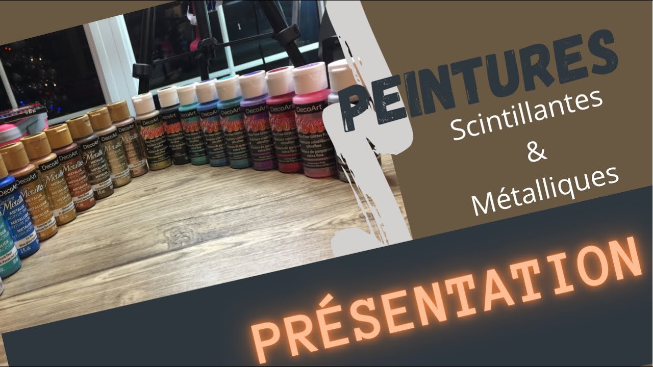 PEINTURES scintillantes et métalliques, tests de couleurs.  Coloriage pour adultes!