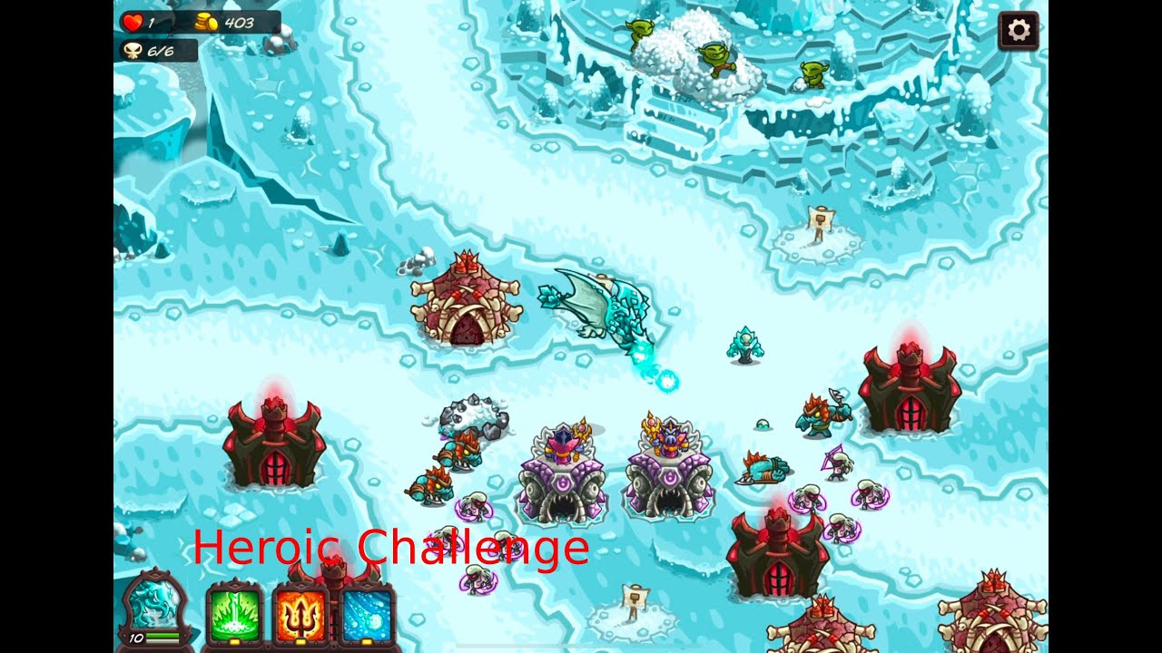 Kingdom Rush Vengeance - The Frozen Throne - Heroic Challenge