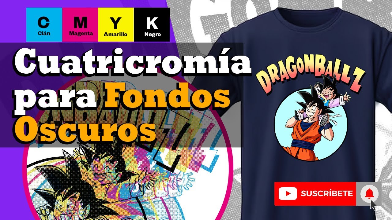 ✅Separación de color Cuatricromía para fondos oscuros 🥇SERIGRAFÍA / PHOTOSHOP