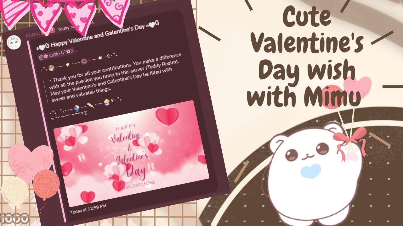 ˚ ༘♡ ⋆｡˚ Create cute mimu Valentine's Day message (Discord Tutorial)
