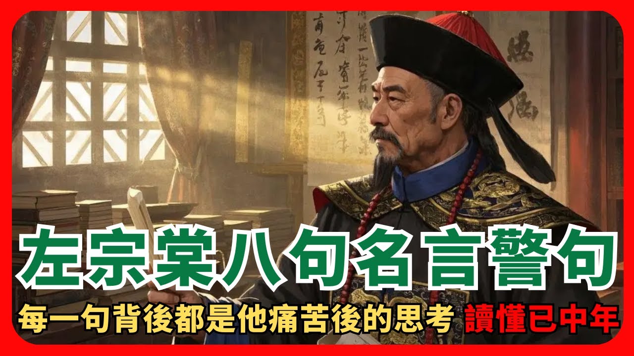 左宗棠八句名言警句，每一句背後都是他痛苦後的思考，讀懂已中年