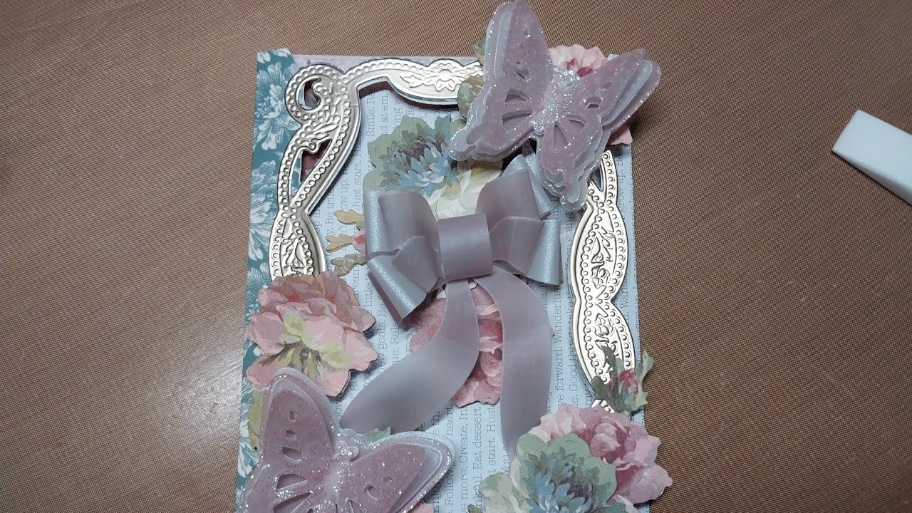 Anna Griffin flowing bow dies and Braided 3D concentric dies, let's make a card 