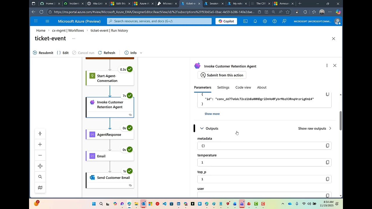 Вызов службы Microsoft Foundry Agent из Azure Logic Apps