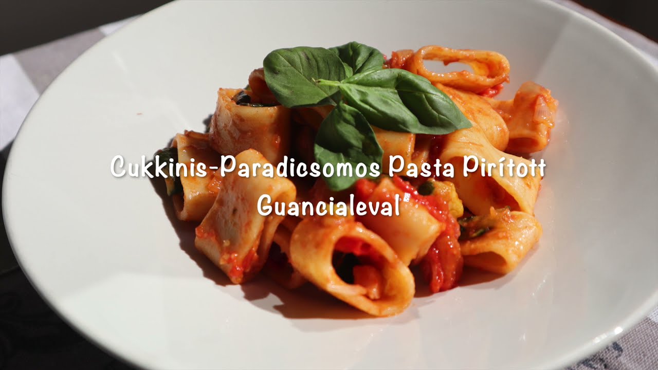 Cukkinis - Paradicsomos Pasta Pirított Guancialeval