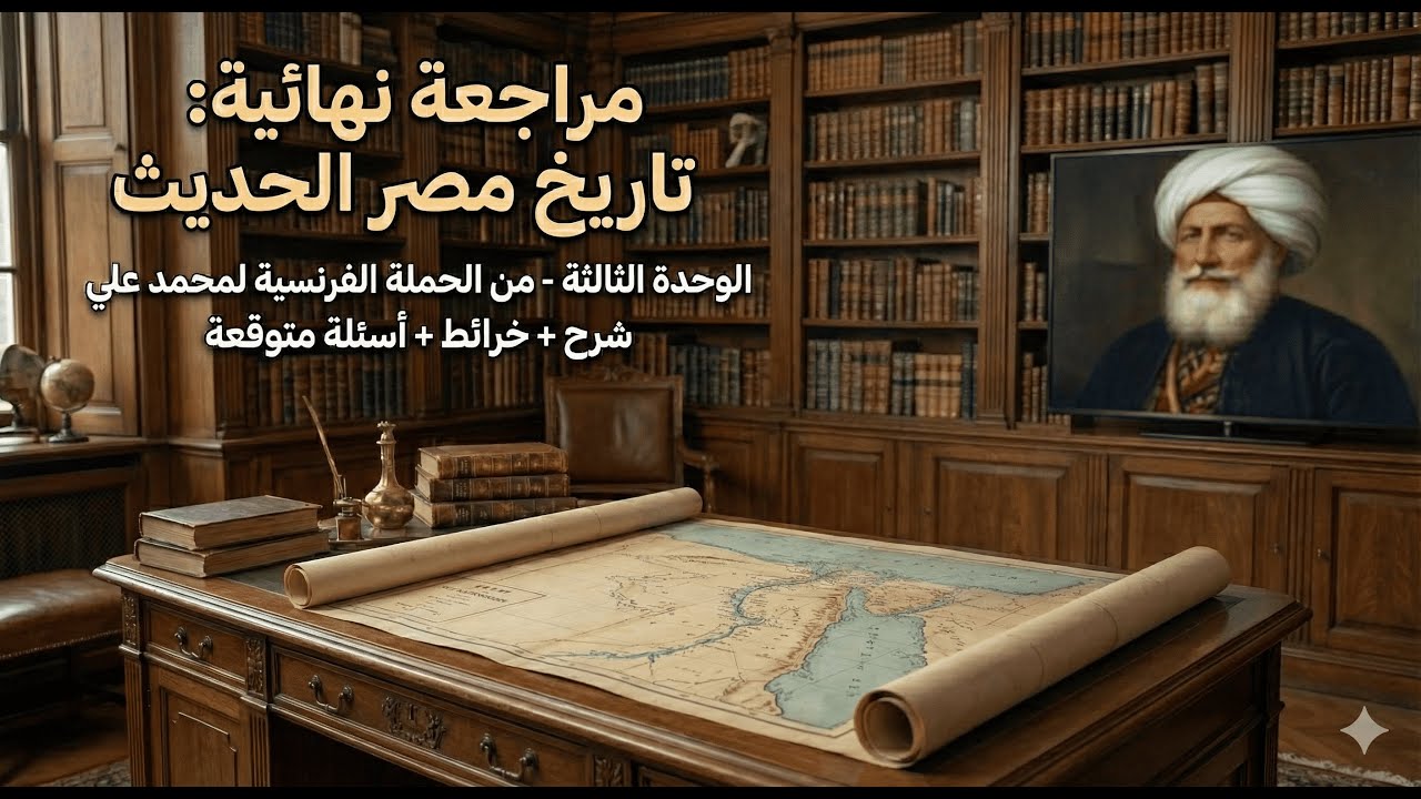 مراجعة التاريخ "لم الوحدة الثالثة تاريخ في فيديو واحد! 🔥 من الحملة الفرنسية لمحمد علي"
