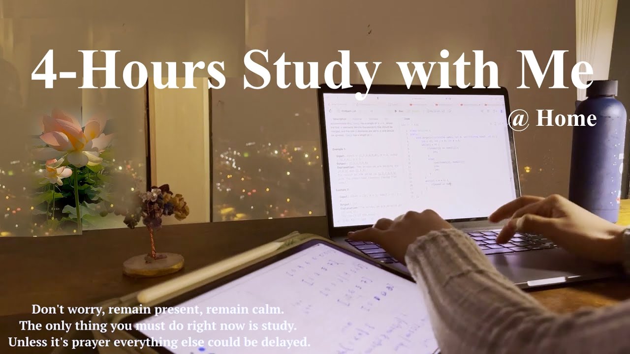 4-Hour Study With ME| POMODORO 50/10| Mindful Studying