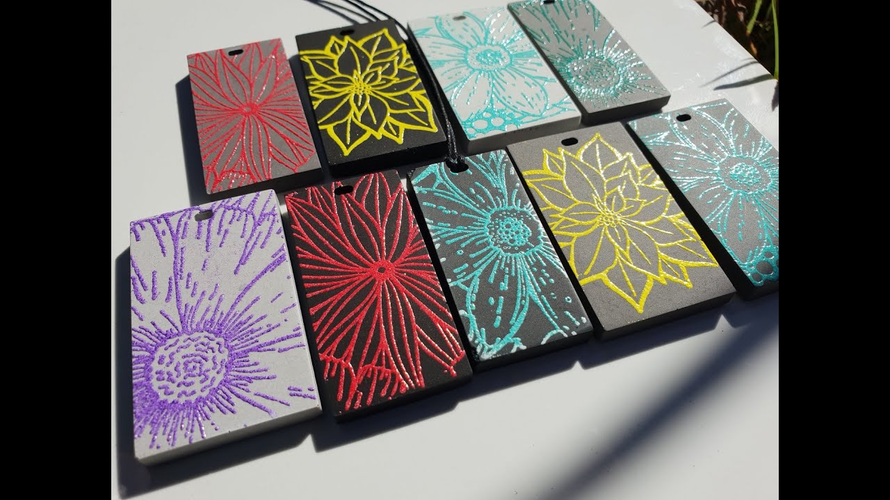 #367 - Totally cool pendants with jesmonite and embossing powder