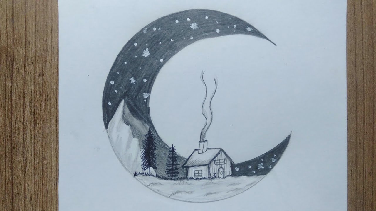 How to draw a moon easy / pencil drawing / Fantasy art