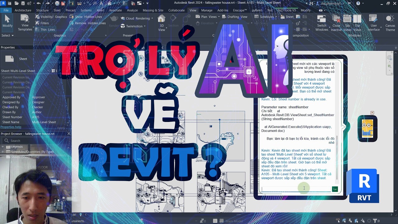 TRỢ LÝ AI REVIT | Con AI này sẽ VẼ REVIT giúp bạn nè! Công cụ của Ta.D Tools.