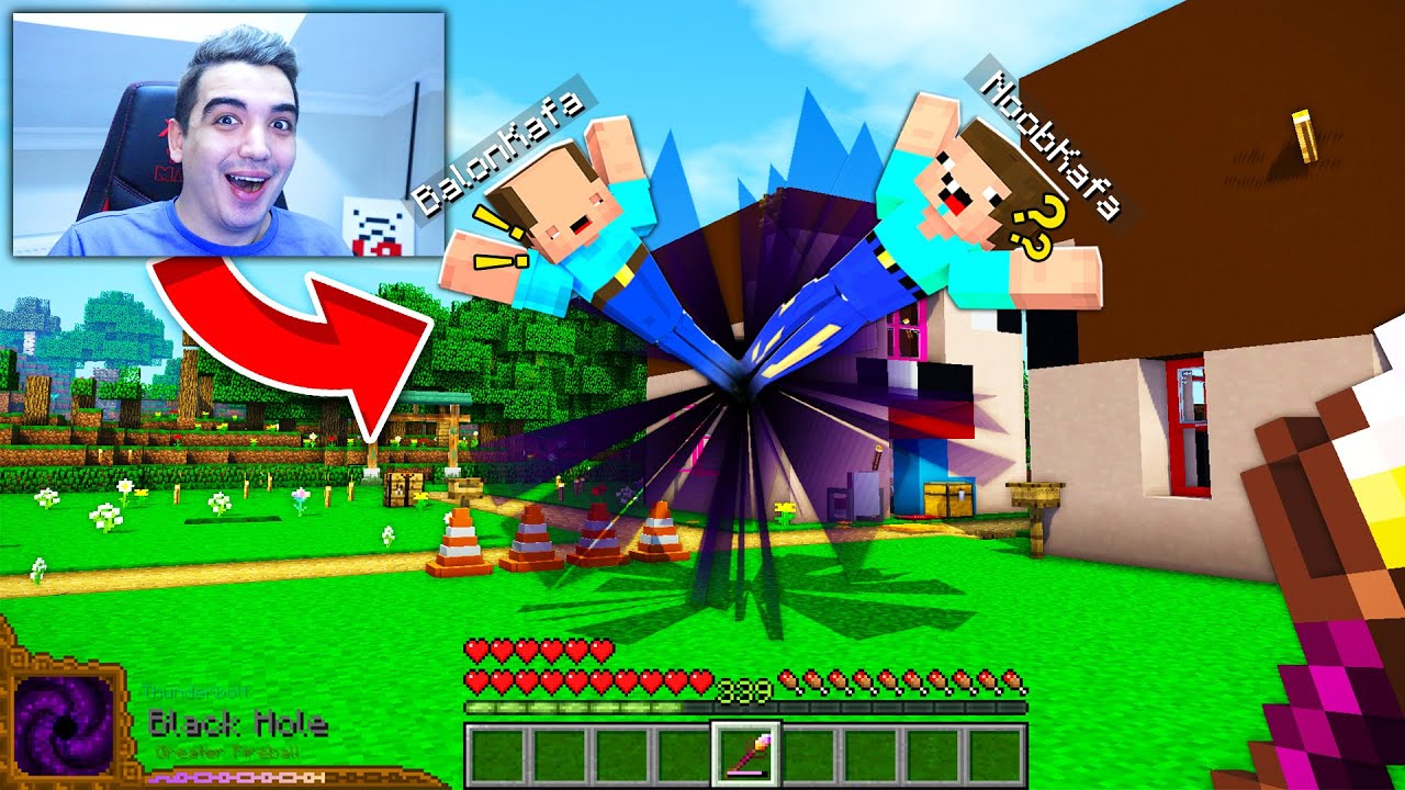 BALON KAFAYI KARA DELİK SİHİRİ İLE TROLLEDİM !! - BalonCraft #335 - Minecraft