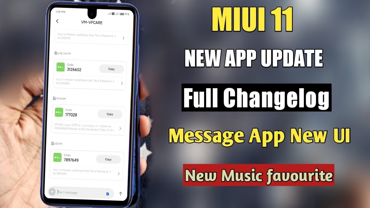 MIUI 11 New System App Update Full Changelog New Messaging App UI