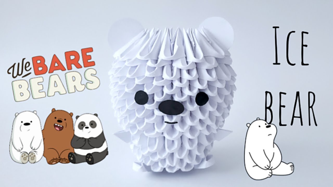 Ice Bear 3D Origami Tutorial - We Bare Bears ✧ LuckyPaper