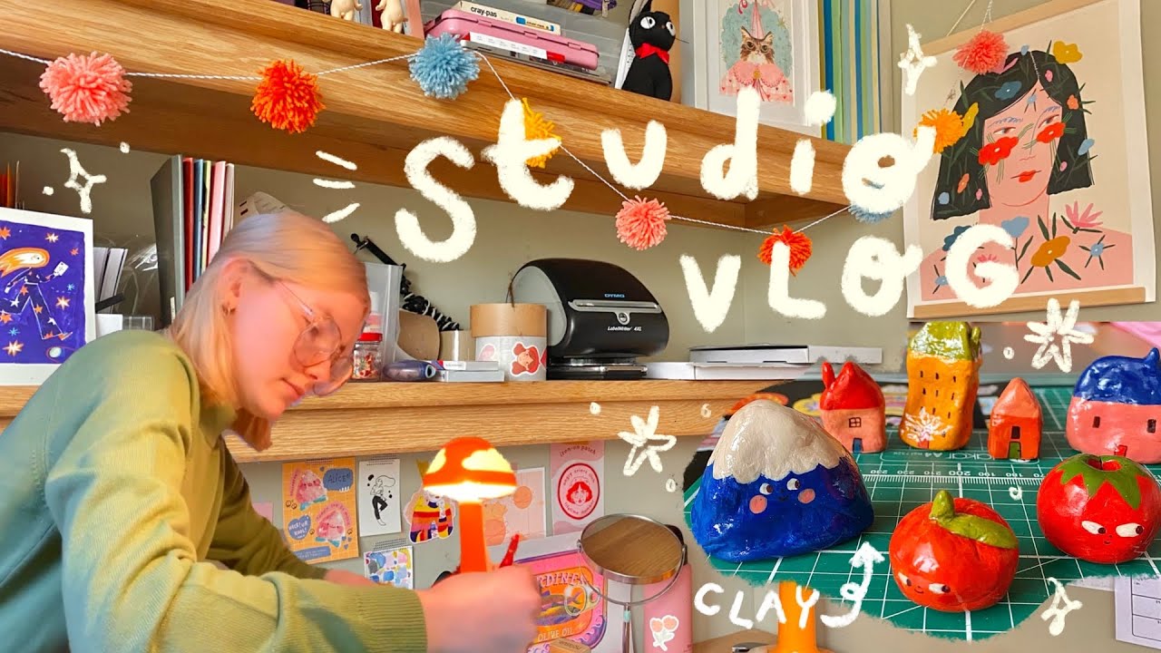 studio vlog ✿ opening shop, making clay bits, sending orders