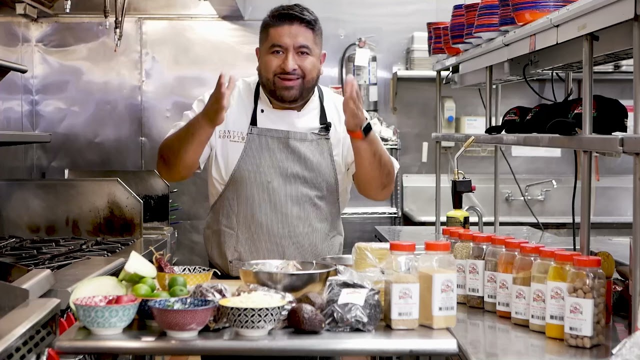 Making shrimp tacos with our friends from NYC Produce