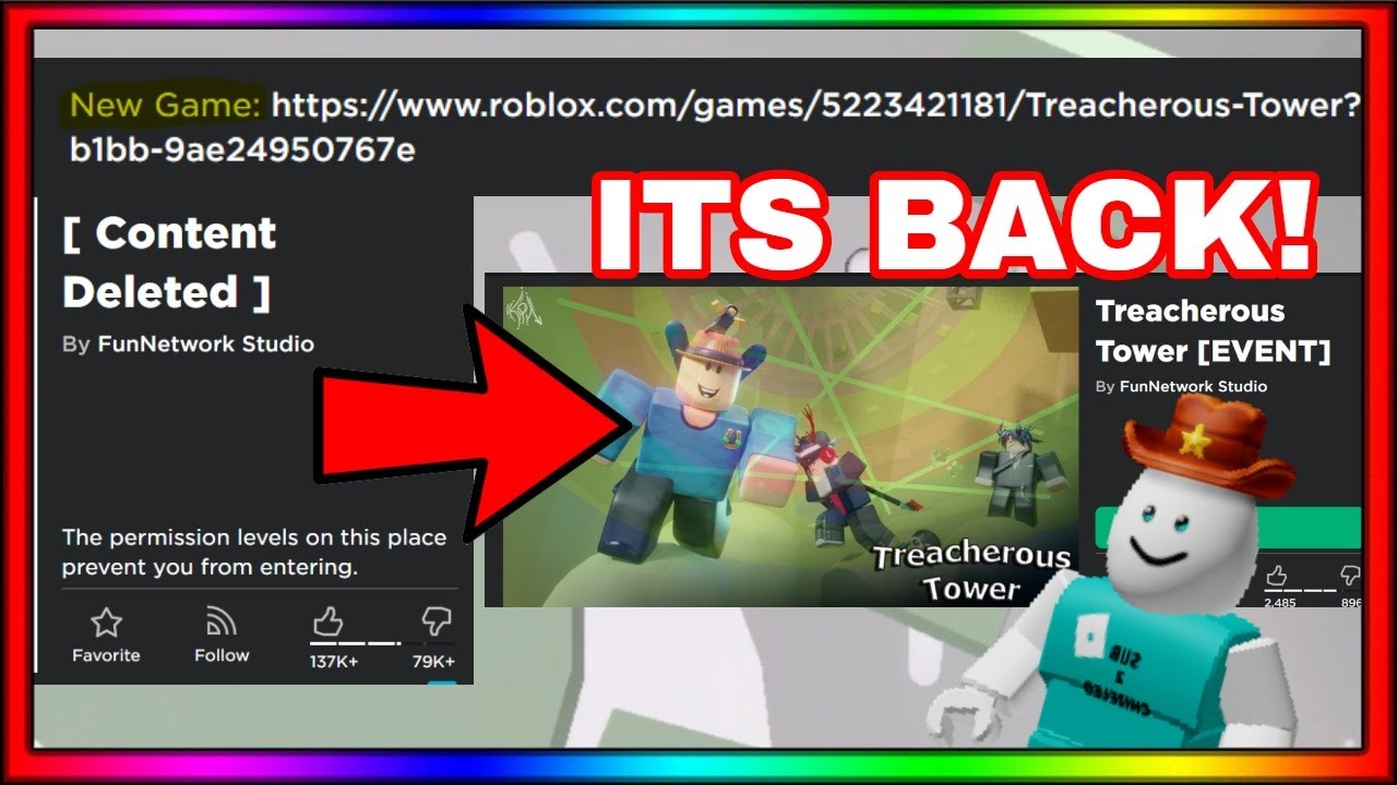 ROBLOX TREACHEROUS TOWERS IS BACK! (TREACHEROUS TOWERS HACKED)