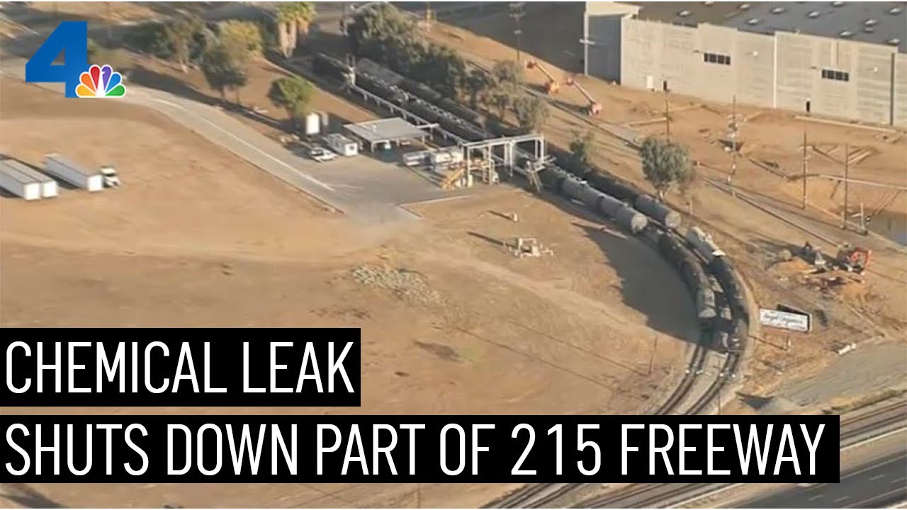 Chemical Spill, Reaction in Tank Prompts Evacuations and Freeway Shutdown | NBCLA