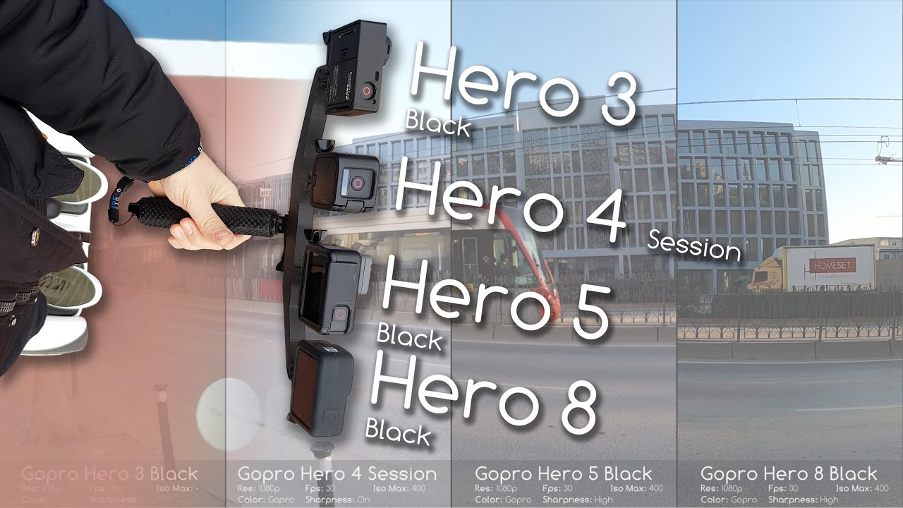 Gopro Hero 3 Black, 4 Session, 5 Black ve 8 Black Aksiyon kamerası karşılaştırma.