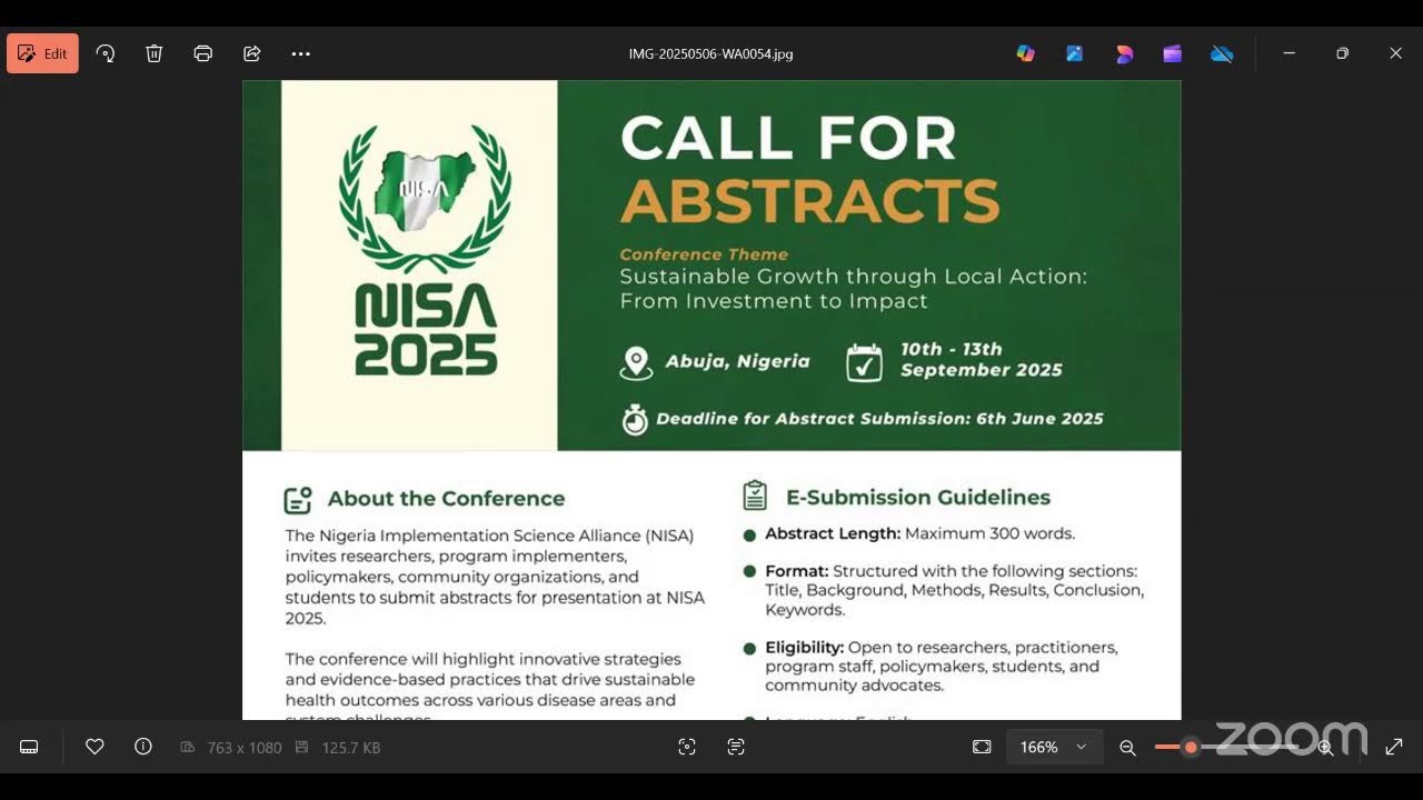 NISA RESEARCH WEEK: ROLE OF IMPLEMENTATION SCIENCE IN SUSTAINING HEALTH PROGRAMS 2025