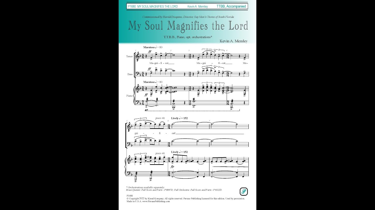 My Soul Magnifies The Lord (TTBB)—Kevin A. Memley