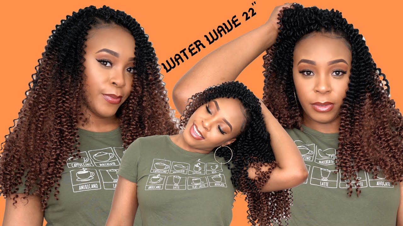 Crochet Look using Freetress Synthetic Braid - WATER WAVE BULK 22 --/WIGTYPES.COM