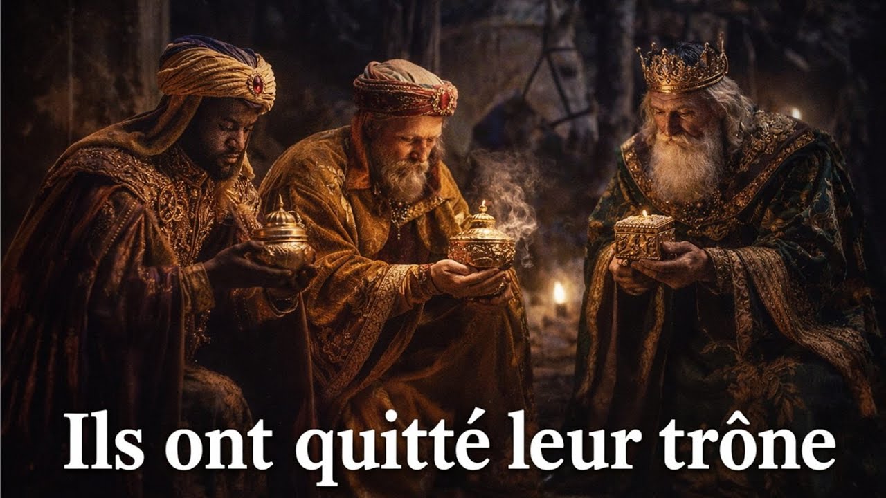 Les rois mages aux pieds de Jésus