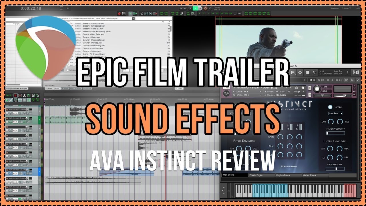 EPIC Film Trailer Sound Effects - AVA Instinct Review - REAPER 5 - KONTAKT