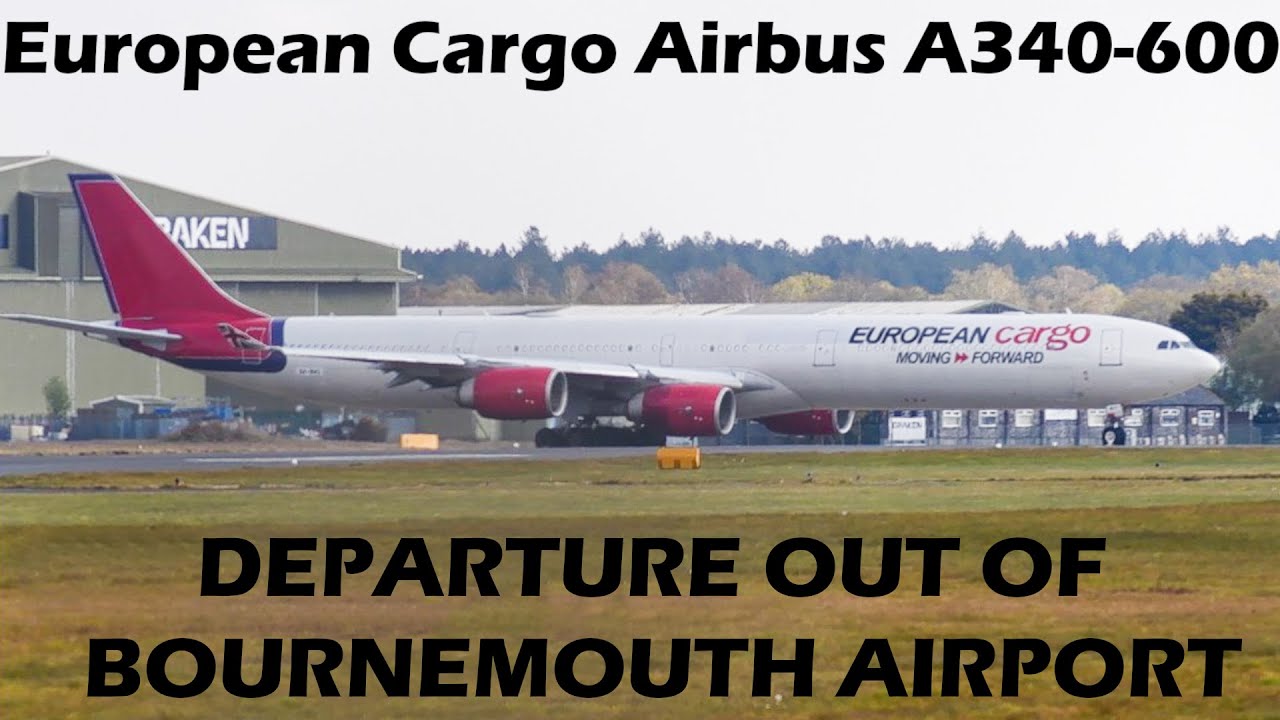 European Cargo (Maleth Aero) A340-600 | Close Up Taxi, Backtrack & Departure | Bournemouth Airport