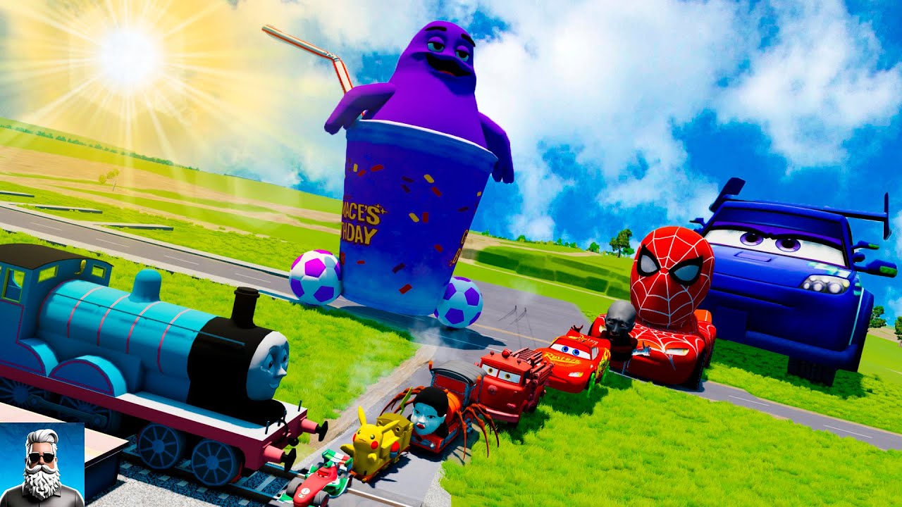 Big & Small🧃Lightning McQueen Crashed VS Pixar Car in Beam.NG drive #24