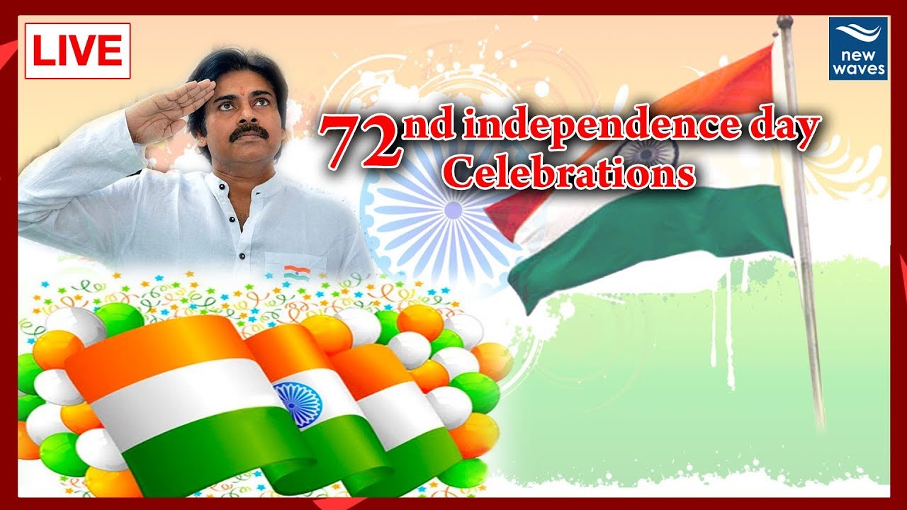 Pawan Kalyan Celebrates 72nd Independence day at Jana Sena Office Madhapur LIVE | New Waves