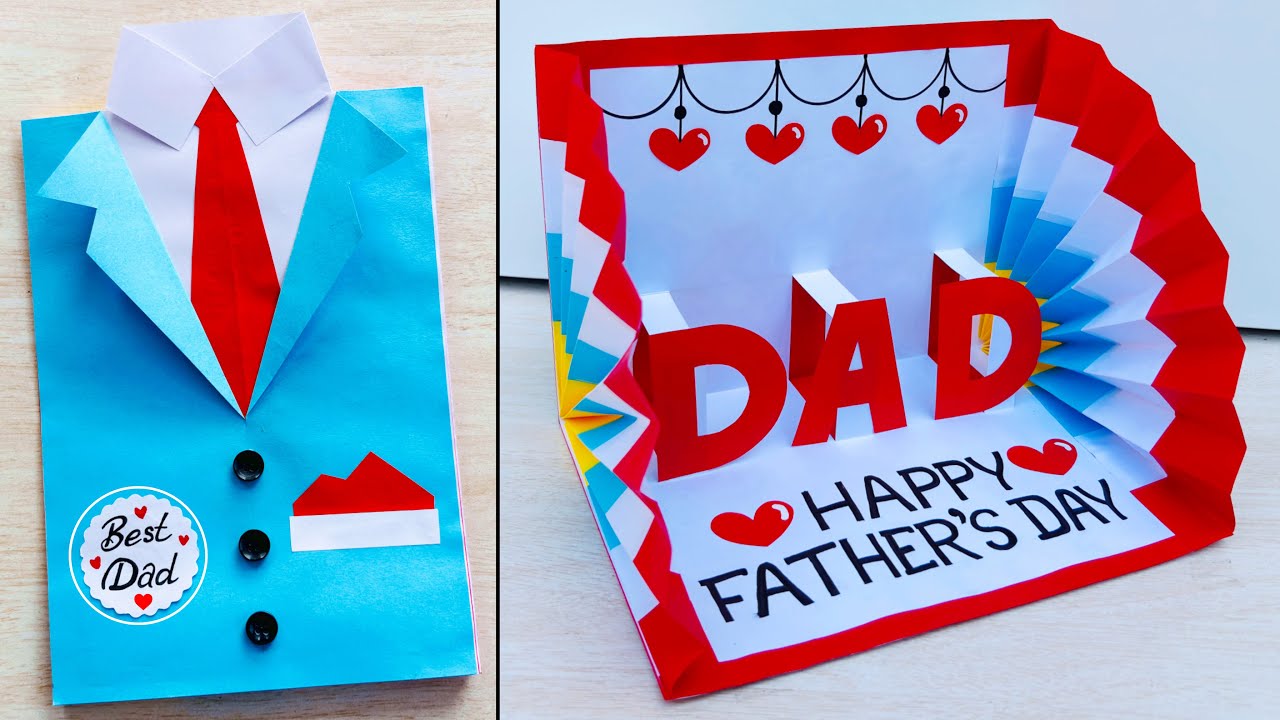 DIY Father's day greeting card making // Happy Father's day pop-up card ideas // Father's day card