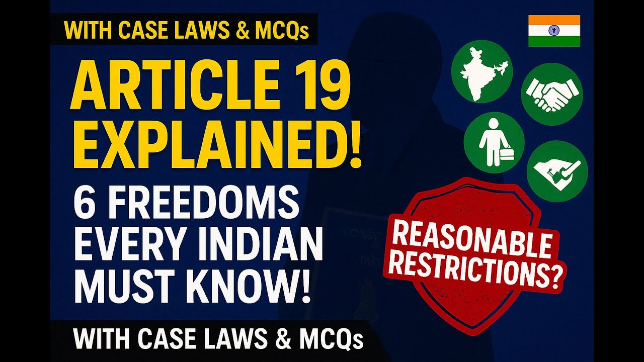 Article 19 of Indian Constitution Explained | Reasonable Restrictions | UPSC, Judiciary | Krunal Sir