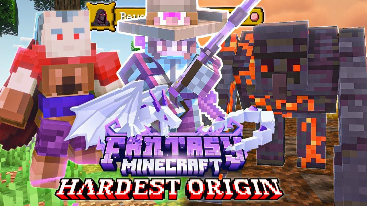 I Survived Fantasy Minecraft Hardcore as the HARDEST Origin!