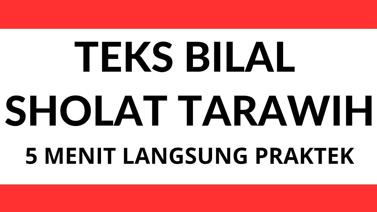 KUPAS TUNTAS TATA CARA MENJADI "BILAL SHOLAT TARAWIH" | LIMA MENIT LANGSUNG BISA PRAKTEK 