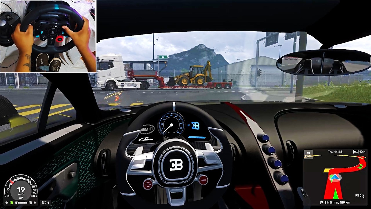Bugatti Drive in ETS2 with Real Steering Wheel - Overdrve -