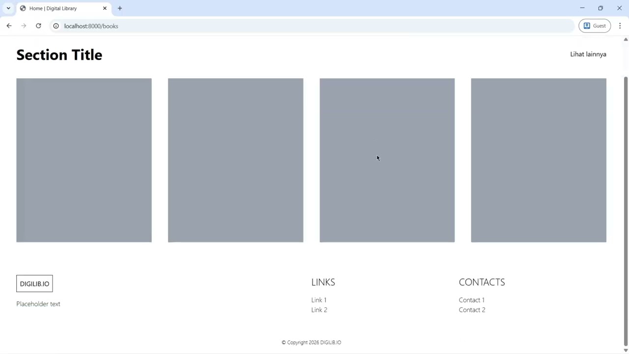 Website Perpustakaan Digital Eps 5 : Book List Responsive Layout