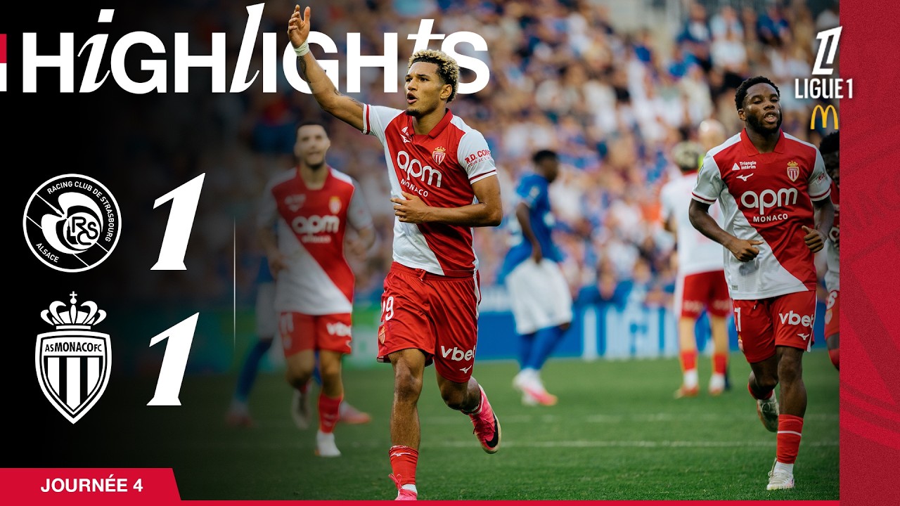 Highlights, RC Strasbourg 1-1 AS Monaco (J4 Ligue 1)