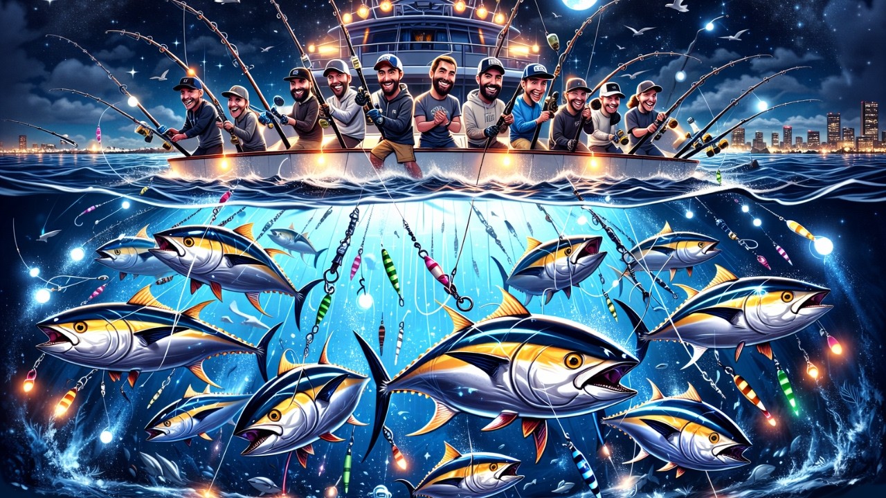 Bluefin Jigging at Night San Diego