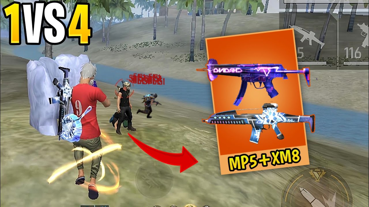 FIZ A LIMPA JOGANDO COM A MP5 E COM A XM8 NESSE SOLO VS SQUAD!! RANQUEADA SOLO VS SQUAD FREE FIRE