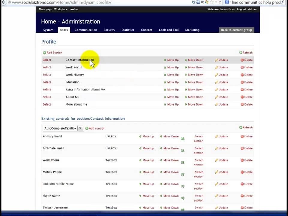 Enterprise Hive Social Business Software Dynamic Profile Overview